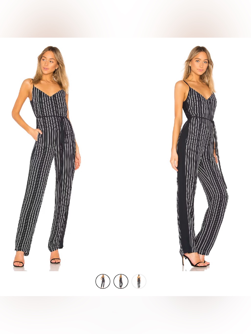 Revolve Rag & Bone Silk Navy And White Striped Spaghettistrap Jumpsuit